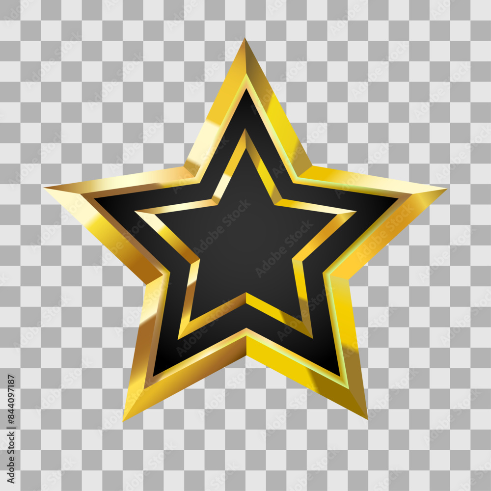 Gold star on a transparent background. Vector illustration Stock Vector ...