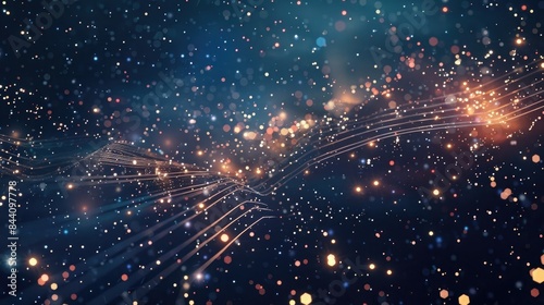 Music and universe concept in a night sky, generative AI