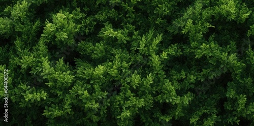 bushes textured with green trees in the background photo