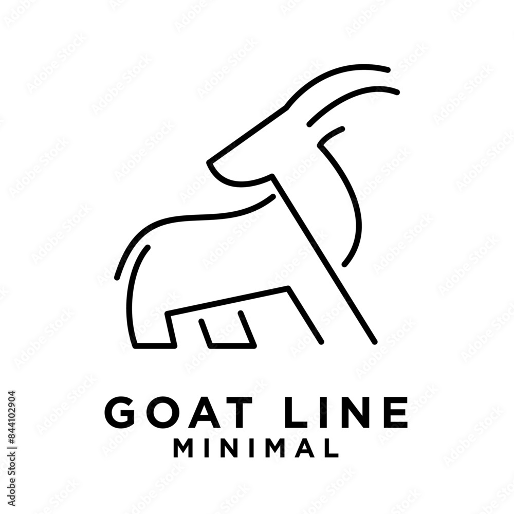 Goat black line logo icon design illustration Goat black line logo icon design illustration