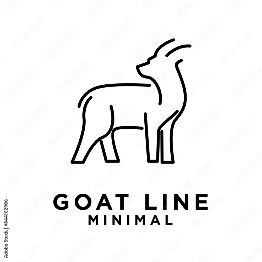 Goat black line logo icon design illustration Goat black line logo icon design illustration