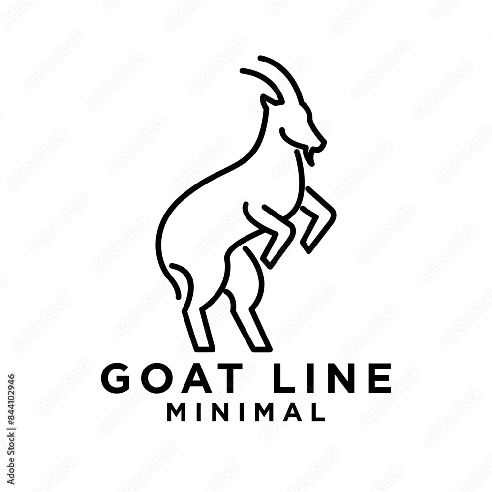 Goat black line logo icon design illustration Goat black line logo icon design illustration