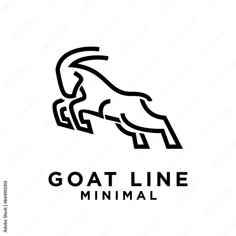 Goat black line logo icon design illustration Goat black line logo icon design illustration