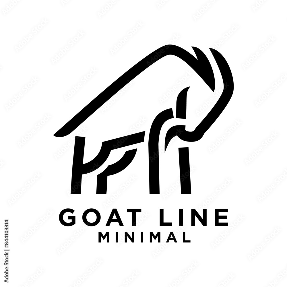 Goat black line logo icon design illustration Goat black line logo icon design illustration