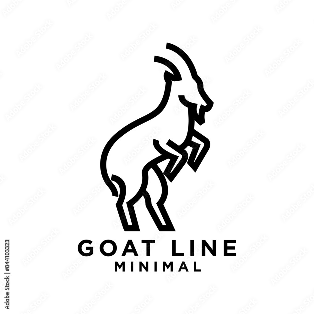 Goat black line logo icon design illustration Goat black line logo icon design illustration