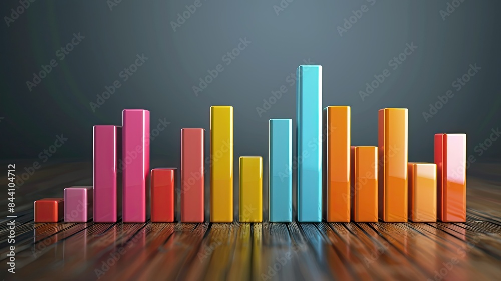 Professional Excel bar graph showing monthly revenue, with distinct color-coded bars. Professional Excel bar graph showing monthly revenue, with distinct color-coded bars.
