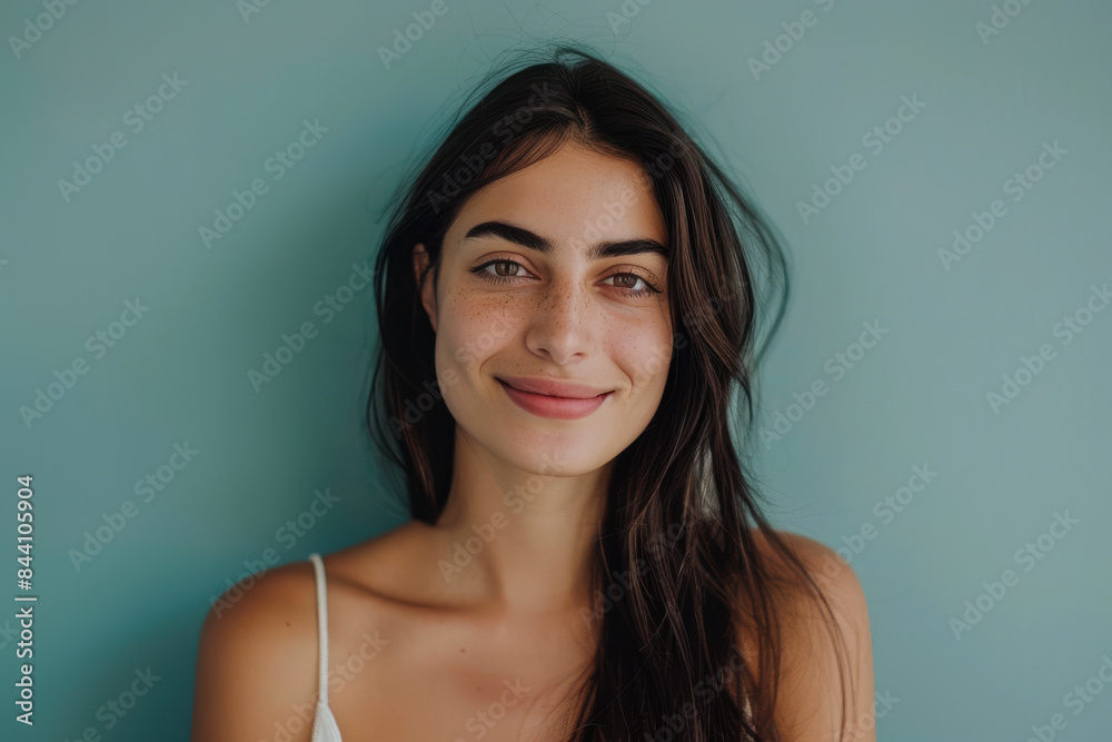A close up portrait of a young woman with a subtle smile