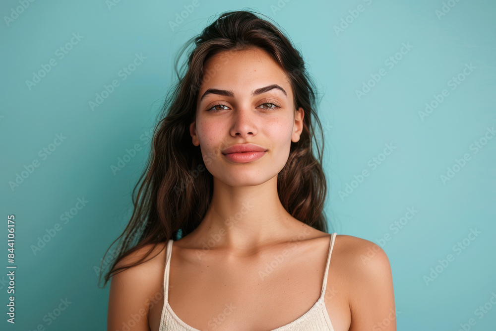 A close up portrait of a young woman with a subtle smile
