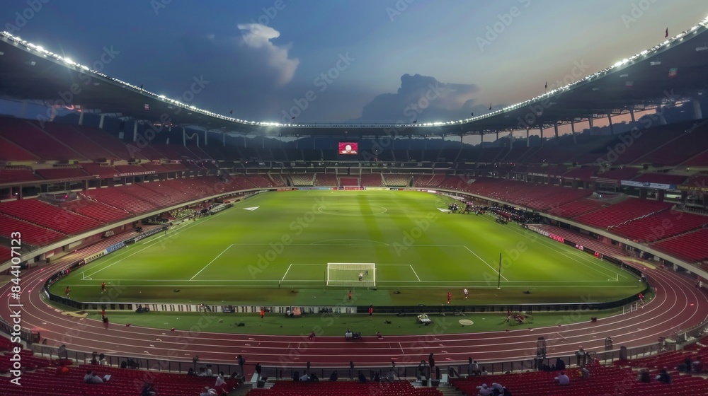 A stadium full of people watching a soccer game A stadium full of people watching a soccer game