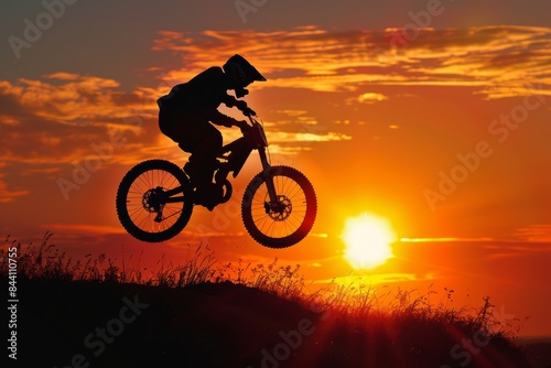 Wallpaper Mural Mountain Biker Sunset Jump Torontodigital.ca