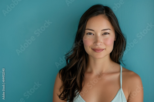 A close up portrait of a young woman with a subtle smile