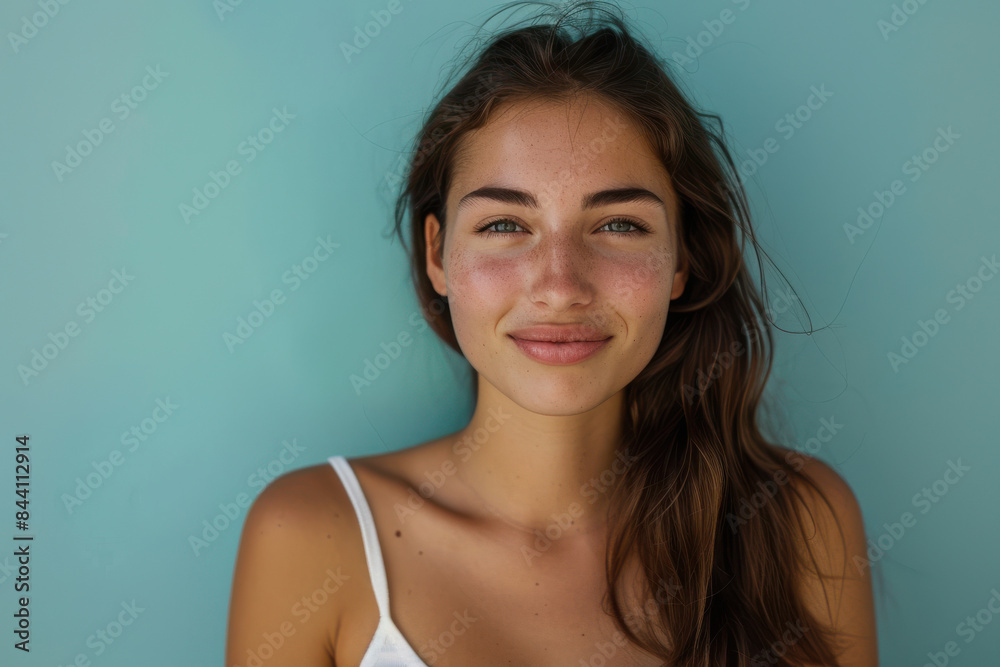 A close up portrait of a young woman with a subtle smile