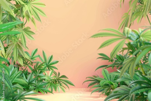Wallpaper Mural Tropical Hemp, Cannabis Jungle Paradise with Lush Green Foliage - Dreamy Botanical Theme for Posters, Wallpapers, and Nature Prints Torontodigital.ca