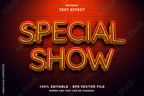 Special Show 3d Editable Text Effect Template Style Premium Vector