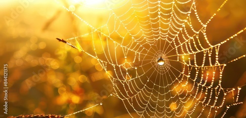 spider web with dew