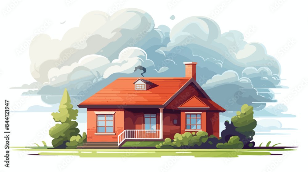 Home conceptual illustration simple house construct