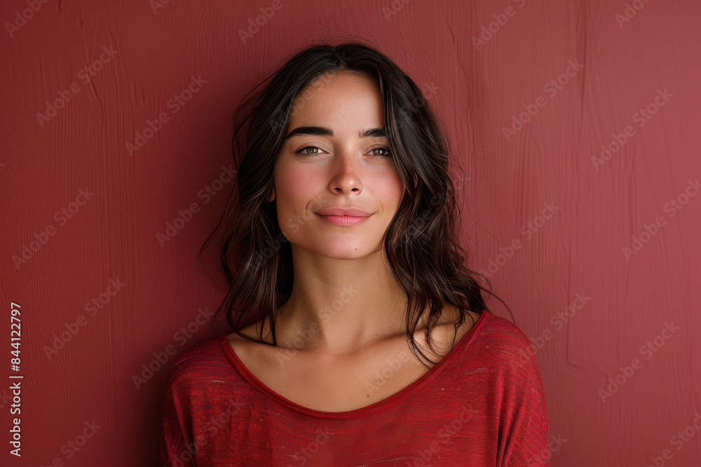 Fototapeta premium A close up portrait of a young woman with a subtle smile