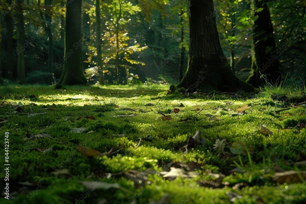 Fototapeta premium autumn forest in the morning