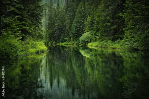 green forest lake