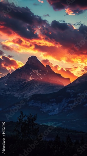 sunset over the mountains