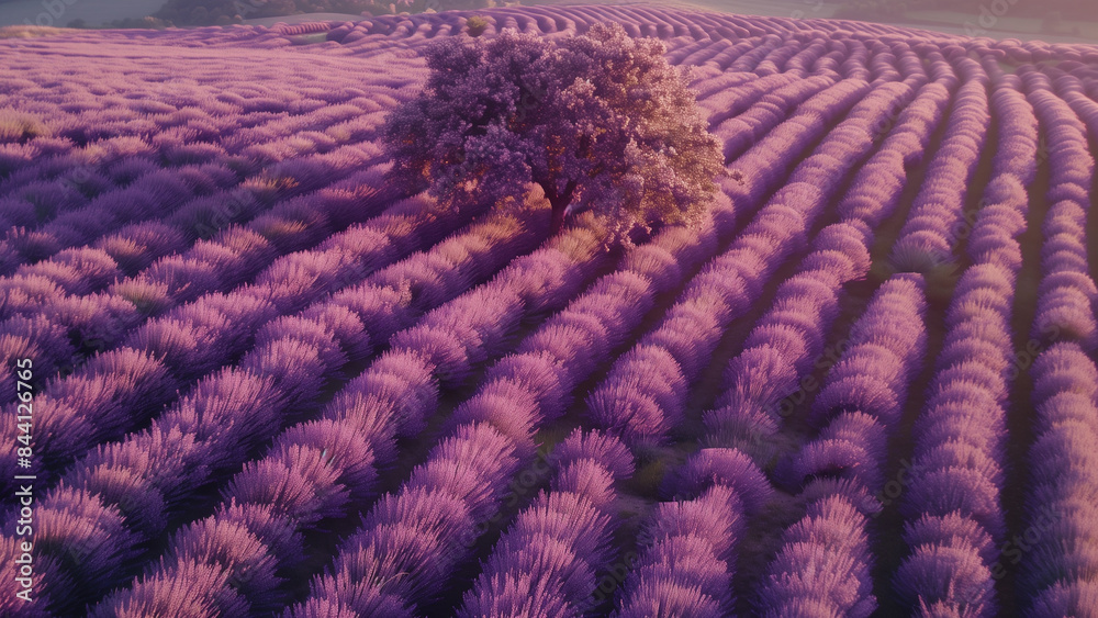 Fototapeta premium A Glimpse of Blooming Lavender in South France