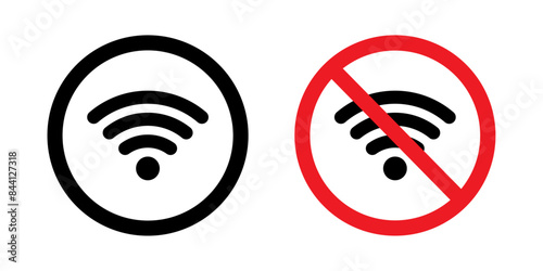 Vector Wifi Area And No Wifi icon