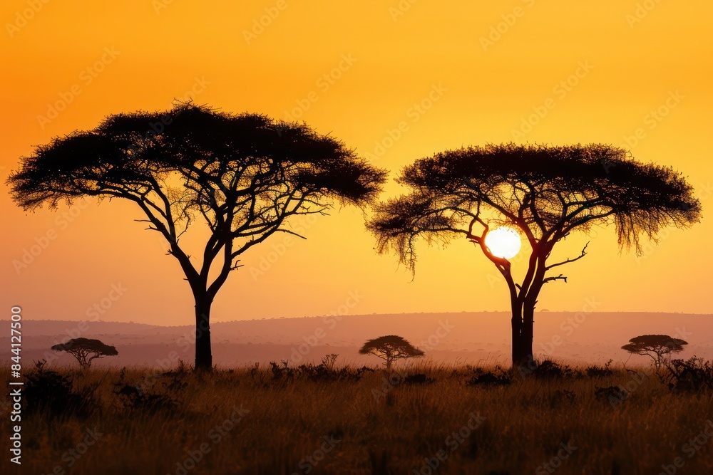 Fototapeta premium silhouette of a tree