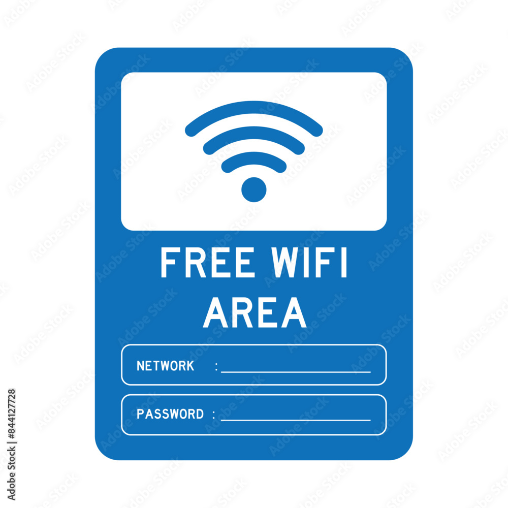 Vector Free Wifi Area Sign. Wifi Netword And Password Connection Vector Free Wifi Area Sign. Wifi Netword And Password Connection