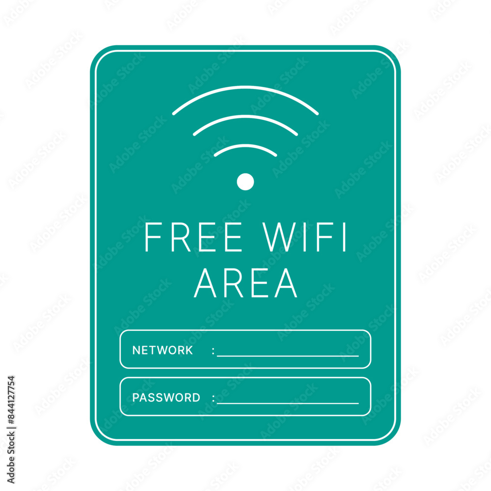 Vector Free Wifi Area Sign. Wifi Netword And Password Connection Vector Free Wifi Area Sign. Wifi Netword And Password Connection