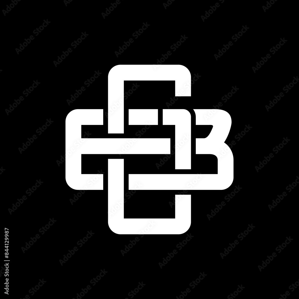 Initial letters B and G, BG, GB, logo, overlapping, monogram, white color on black background Initial letters B and G, BG, GB, logo, overlapping, monogram, white color on black background