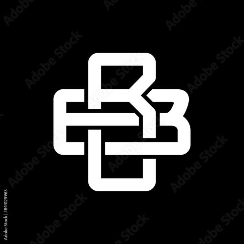 Initial letters B and B, BB, BB, logo, overlapping, monogram, white color on black background	