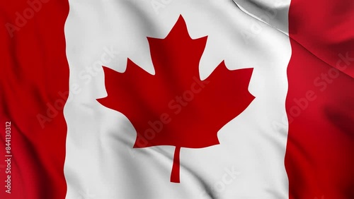 canada shiny realistic 3d background national waving flag