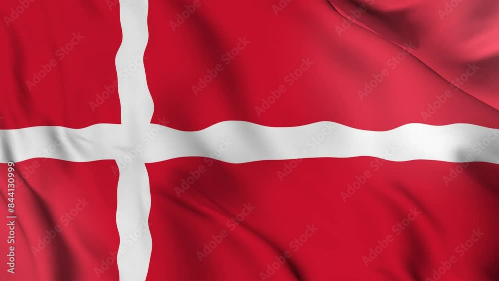 denmark shiny realistic 3d background national waving flag