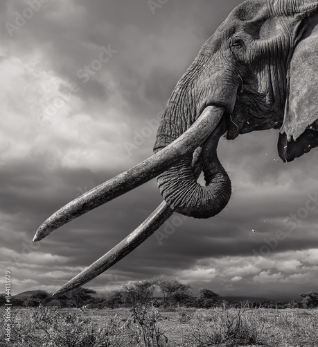 Canvas Print Craig - One of the Majestic Tusker in Kenya.
