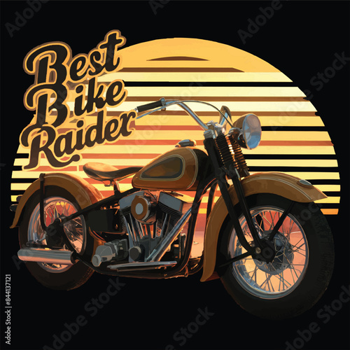 Retro bike illustration classic motorcycle-Ai generated