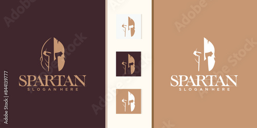 Spartan Helmet vector sign. warrior luxury logo