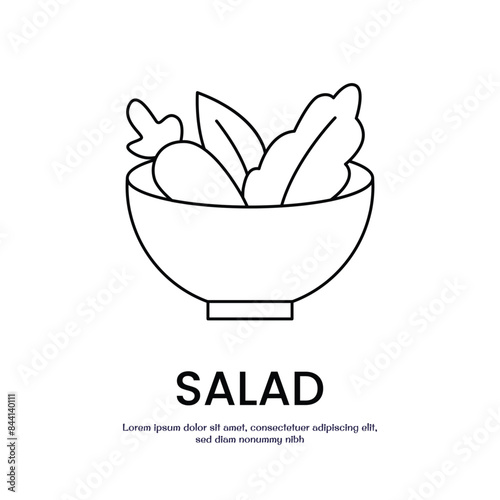 salad thin outline icon vector design good for web or mobile app