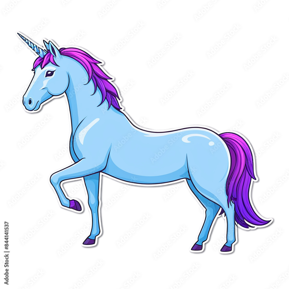 Obraz premium Unicorn cute sticker isolated on transparent background
