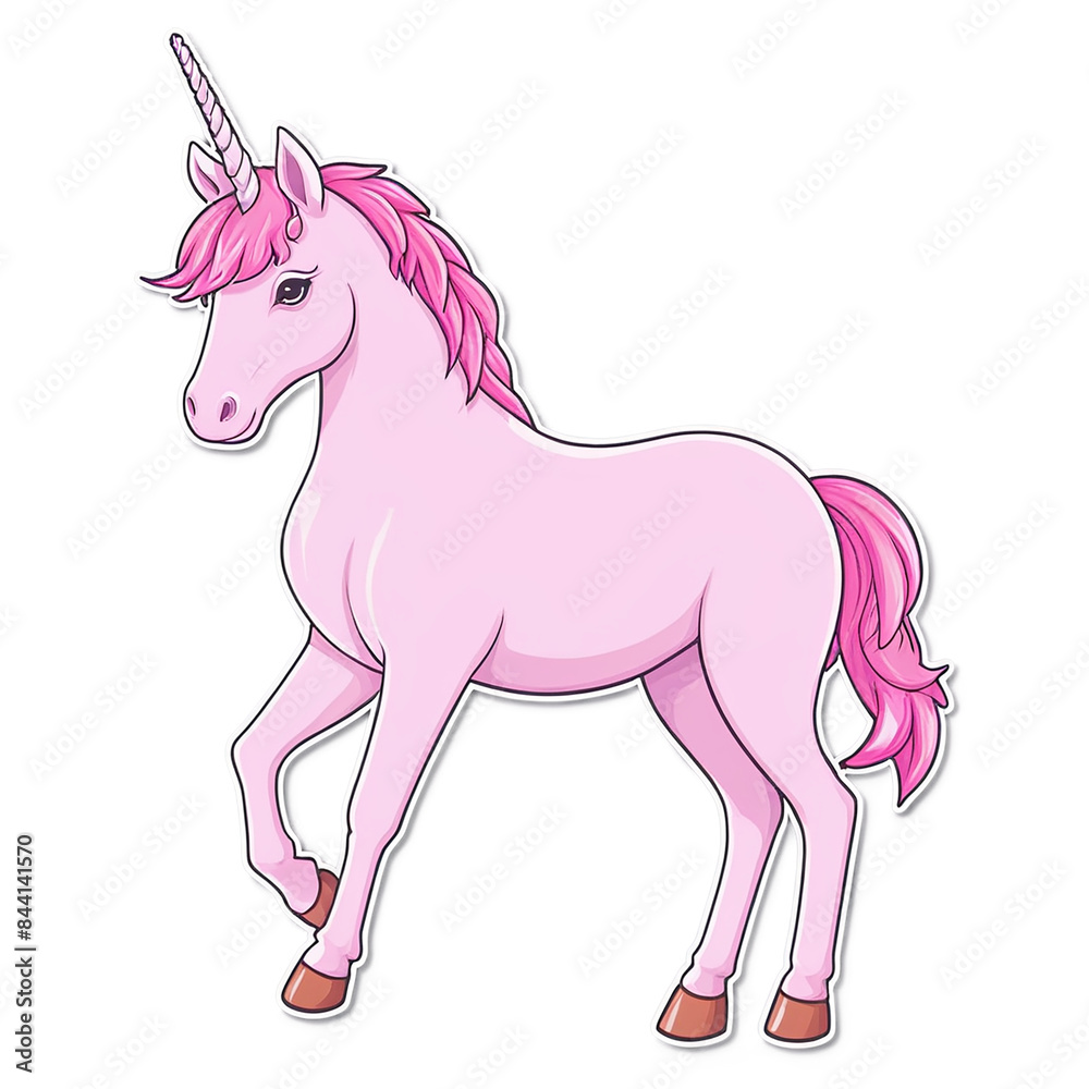 Obraz premium Unicorn cute sticker isolated on transparent background