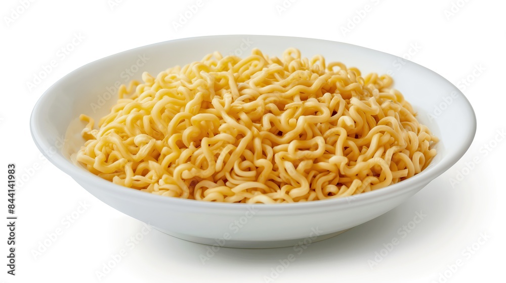 Noodles in a plate isolated on a white background. Noodles in a plate isolated on a white background.