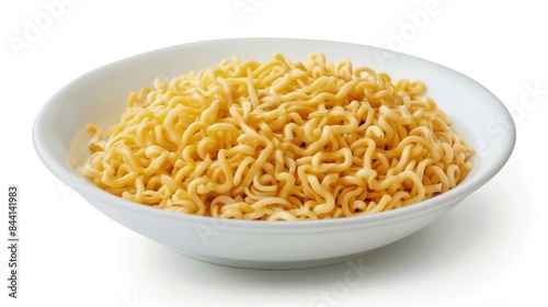 Noodles in a plate isolated on a white background.