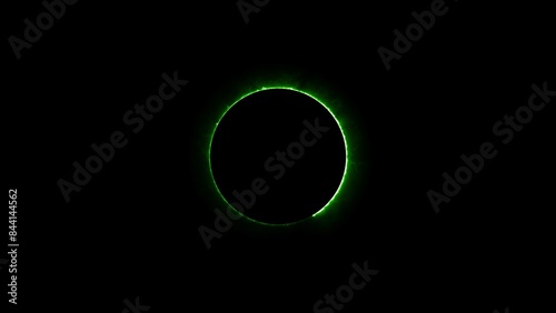 Abstract neon effect circle frame illustration background.