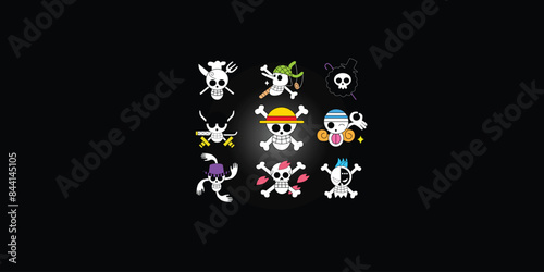 symbol of flag in isolated black background