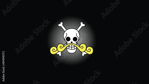 symbol of flag in isolated black background