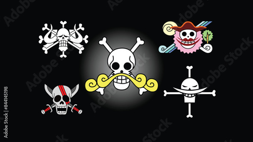 symbol of flag in isolated black background