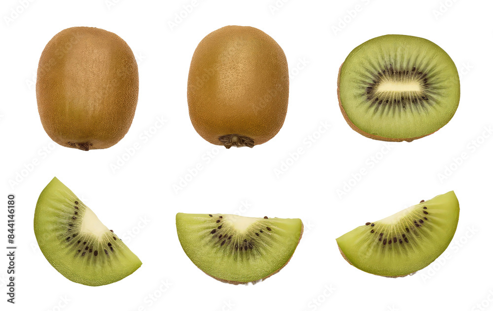 Fototapeta premium Isolated PNG kiwi Fruit, GENERATIVE AI