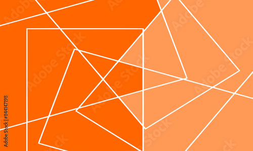 abstract orange background with lines.  vibrant abstract design featuring overlapping geometric shapes in shades of orange, accented by white lines.