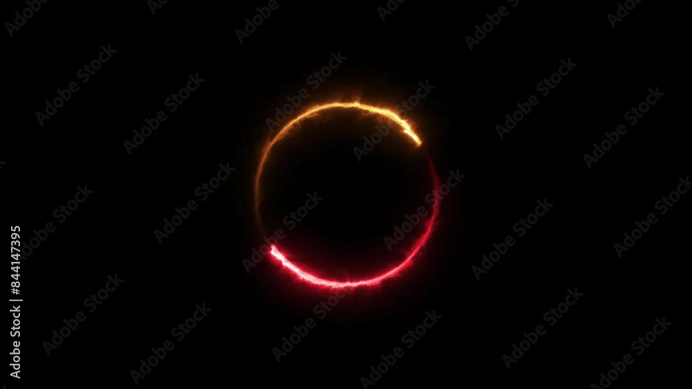 Abstract glowing Neon circle frame animation isolated on black background. Abstract glowing Neon circle frame animation isolated on black background.