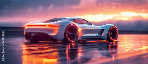 Futuristic Electric Sports Car Concept © Tharshan