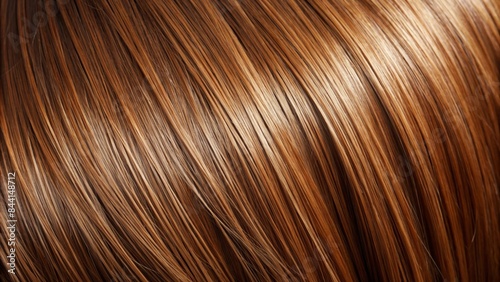 Closeup of Healthy Straight Brown Hair - Professional Image for Beauty and Haircare Advertising